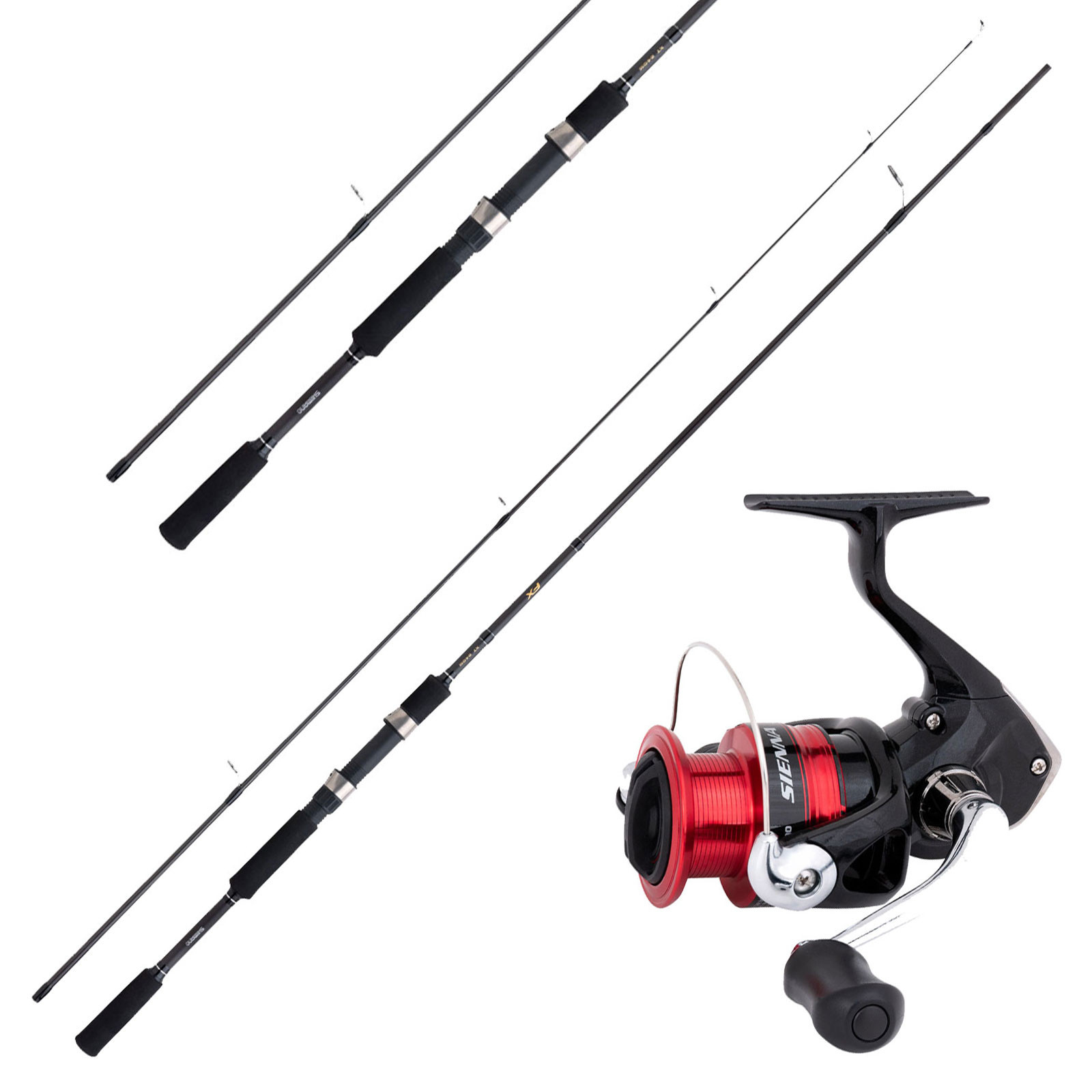 Shimano Rolle Sienna & Shimano Rute 2,70m 20-50g Angelset Allround-Angeln Combo