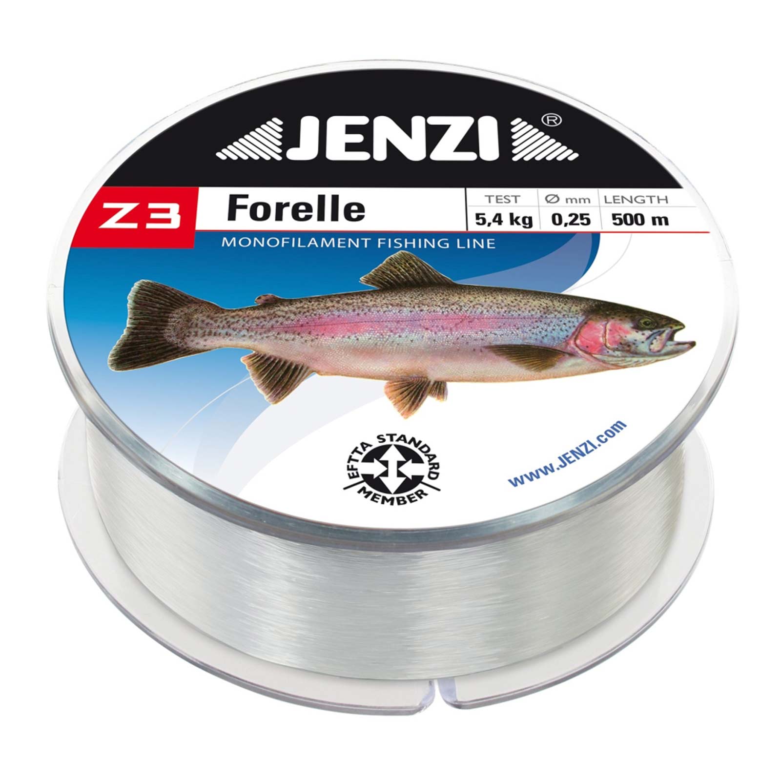 Jenzi Z3 Line Forelle 500m 0,25mm 4,8kg Monofile Angelschnur