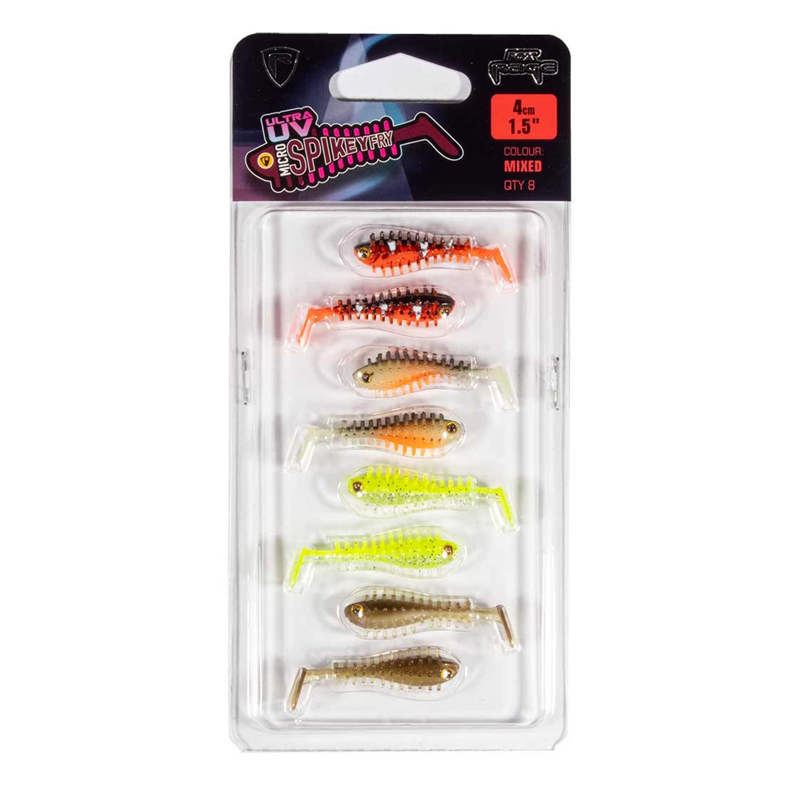 Fox Rage UV Micro Spikey 4cm x 8St. Gummifisch-Set