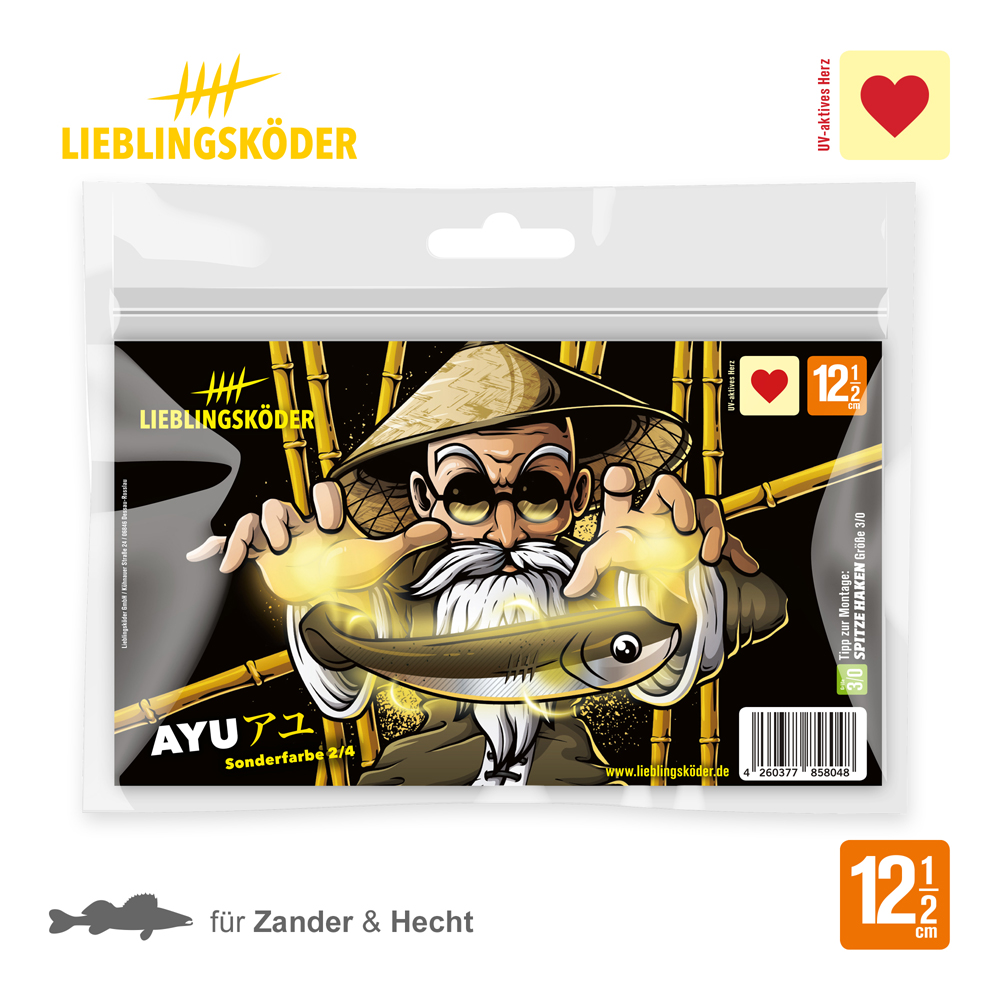 Lieblingsköder 12,5cm Ayu Gummifisch Verpackung