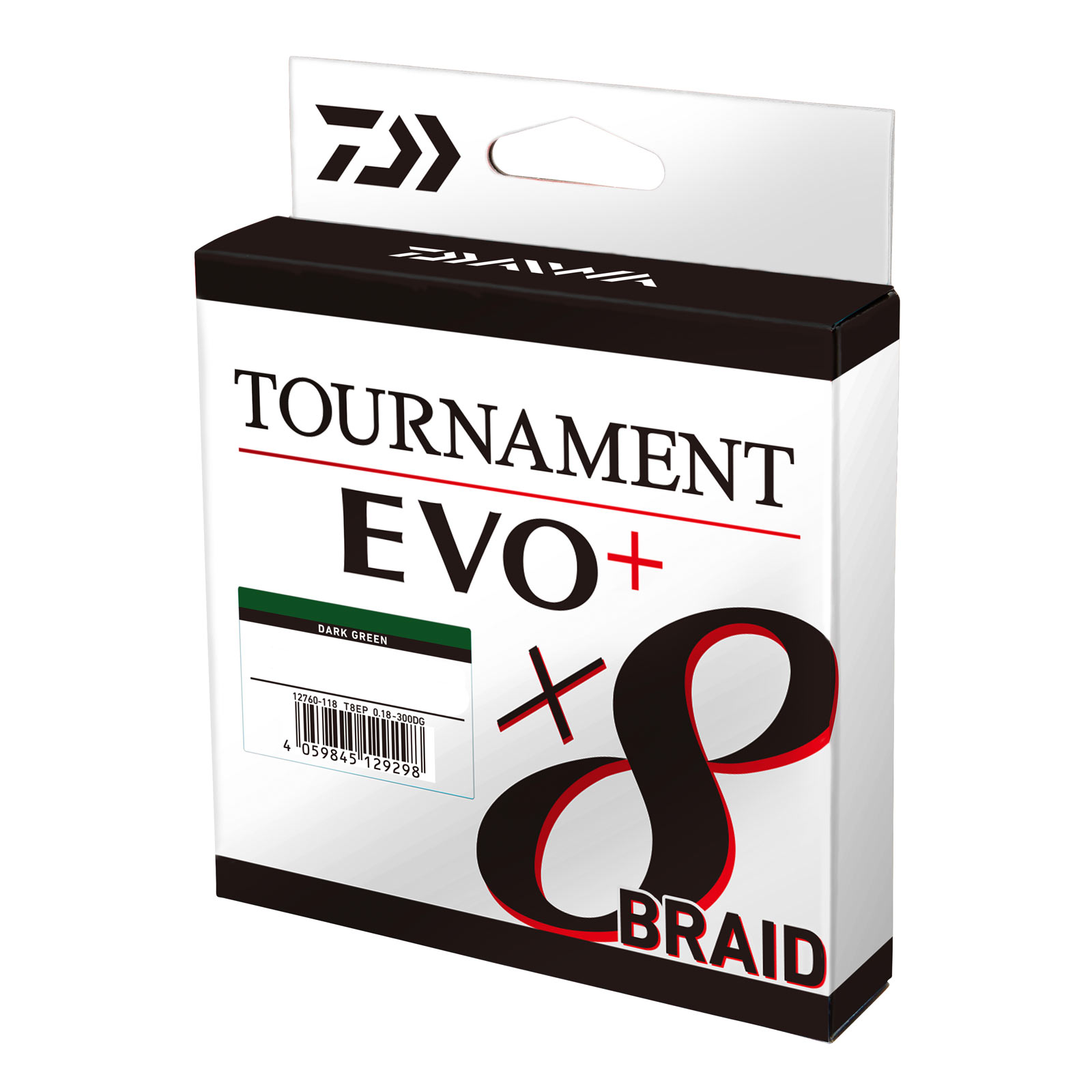 Daiwa Tournament X8 Braid EVO+ Meterware Dunkelgrün geflochtene Angelschnur verpackt