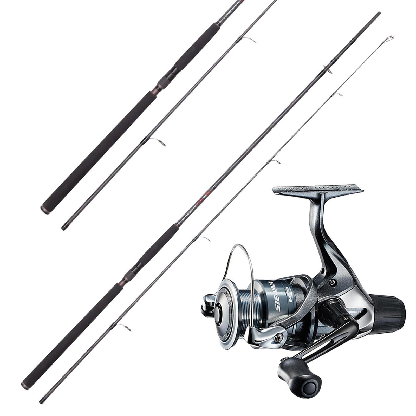 Shimano Rolle Sienna & Jackson Rute 2,50m 40-130g Hecht Angelset Combo