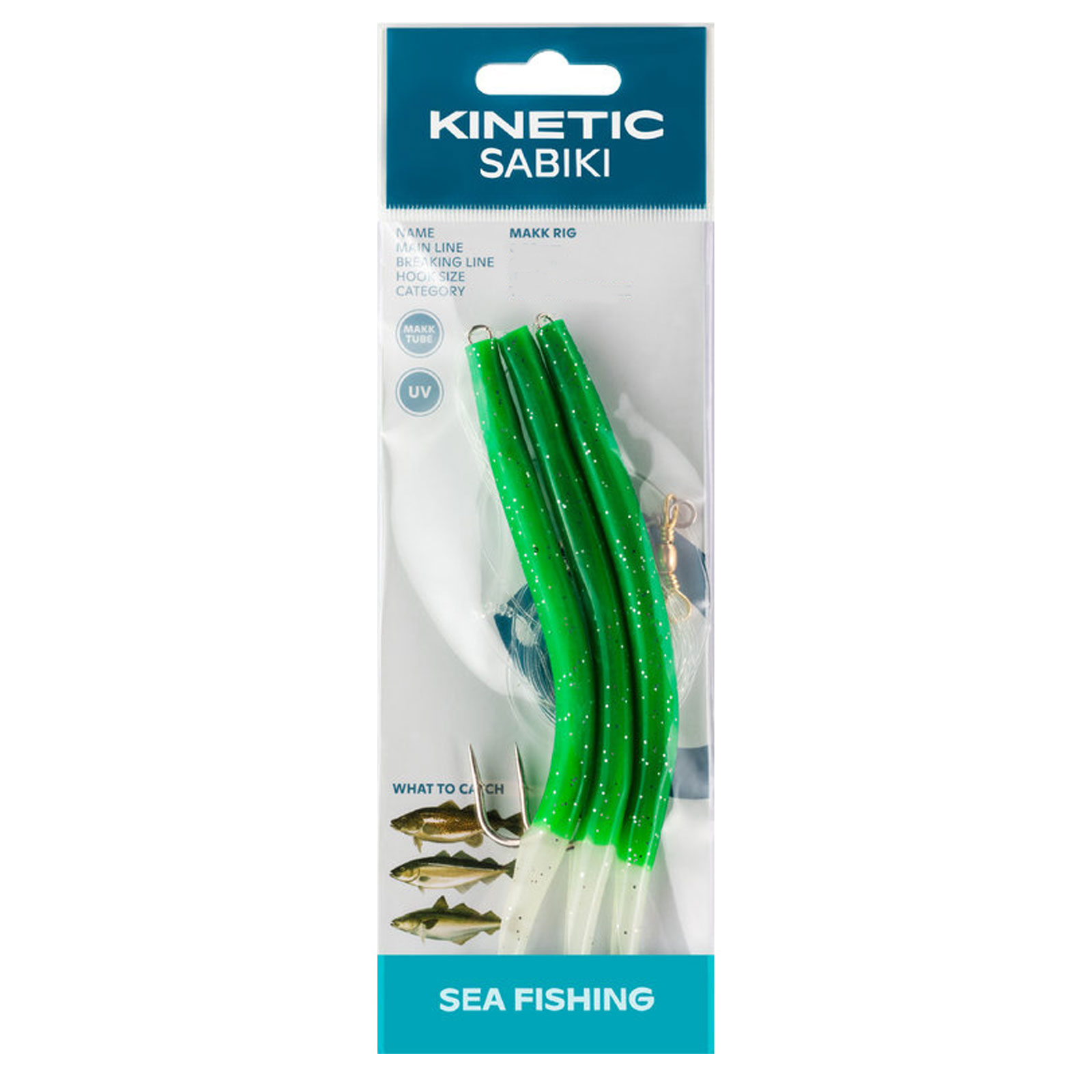 Kinetic Sabiki Makk Glow Green Splatter Gummimakk