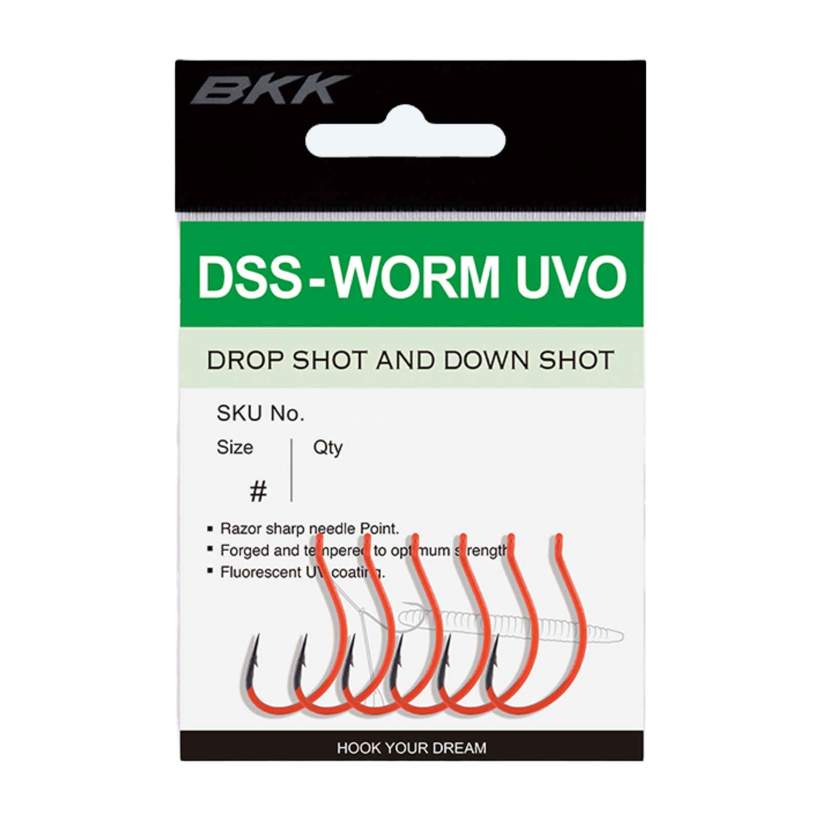 BKK DSS-Worm UV UVO Drop Shot Haken Detail 1