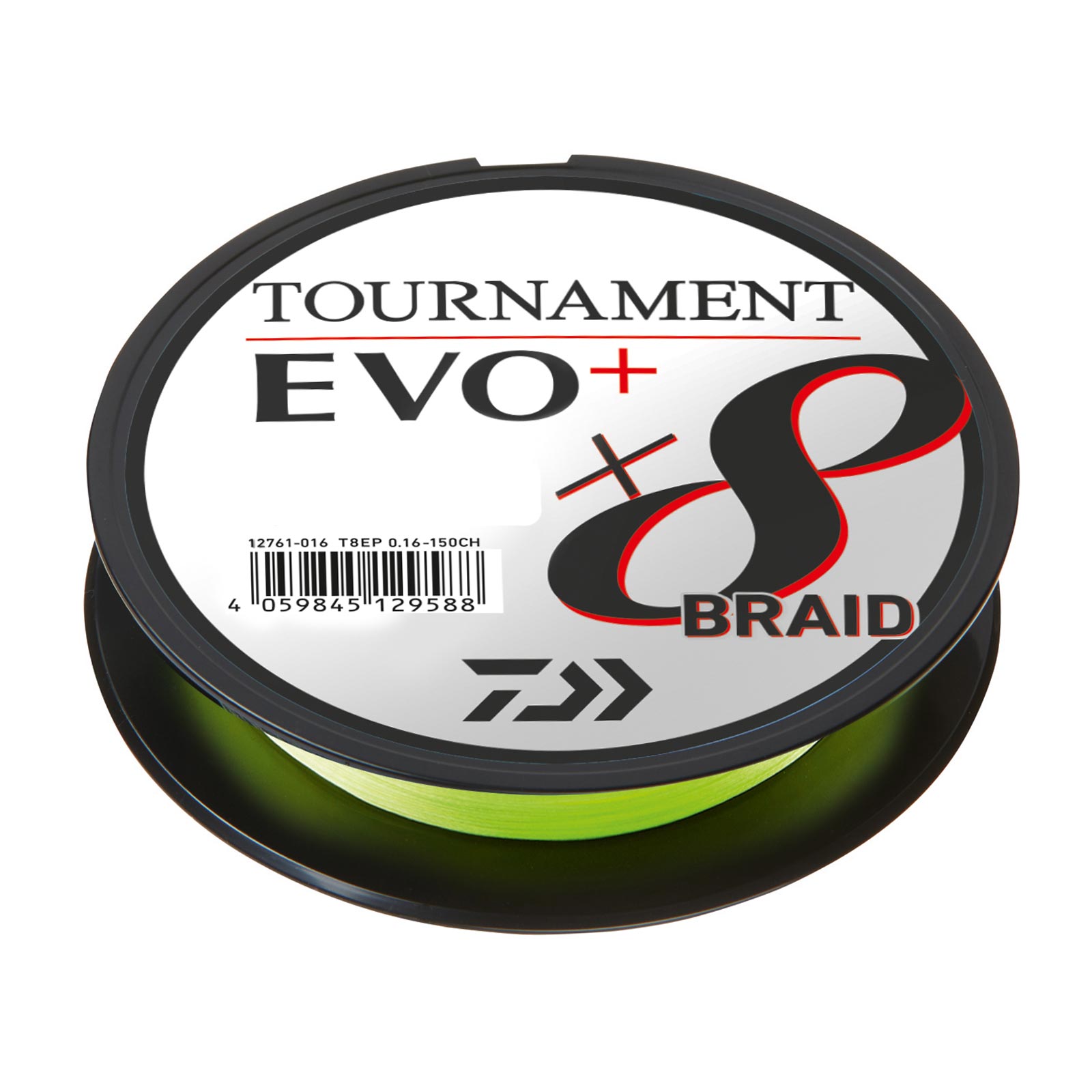 Daiwa Tournament X8 Braid EVO+ 135m Chartreuse geflochtene Angelschnur