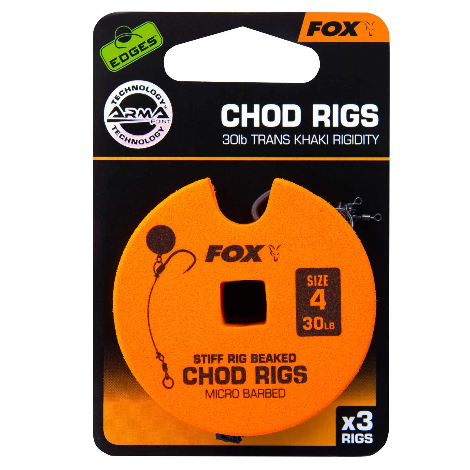 Fox Edges Armapoint Stiff Rig Beaked Chod Rig Standard 30lb Karpfenrig