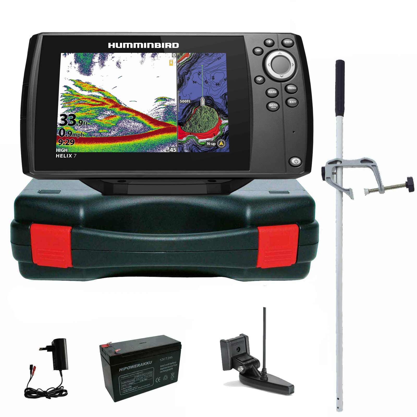 Humminbird Helix 7 Chirp GPS G4 GPS Kartenplotter Echolot Portabel Master - Komplett mit Geber