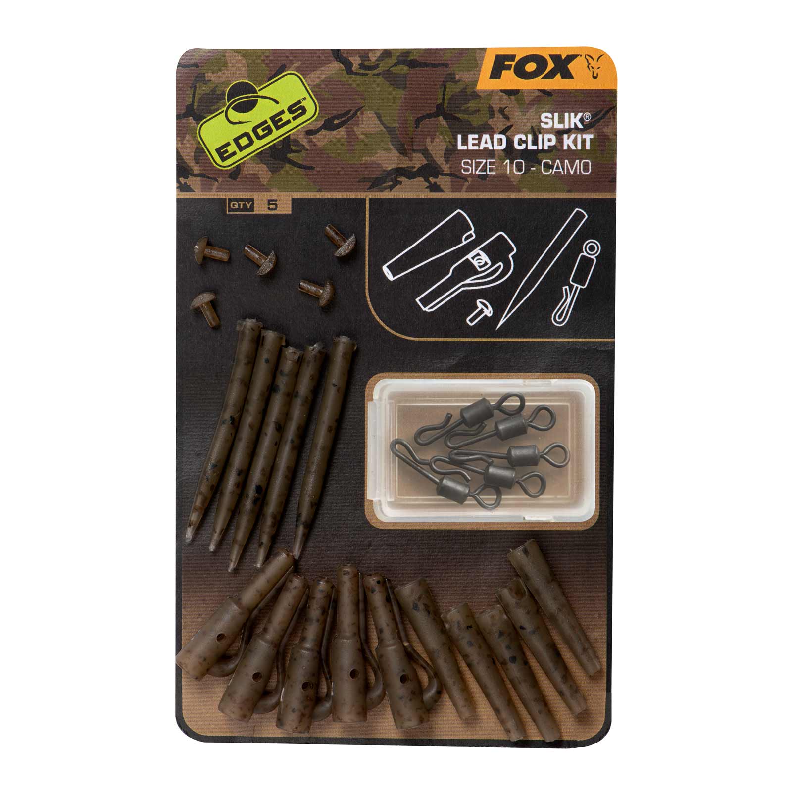 Fox Edges Camo Silk Lead Clip Kit Karpfenzubehör Set