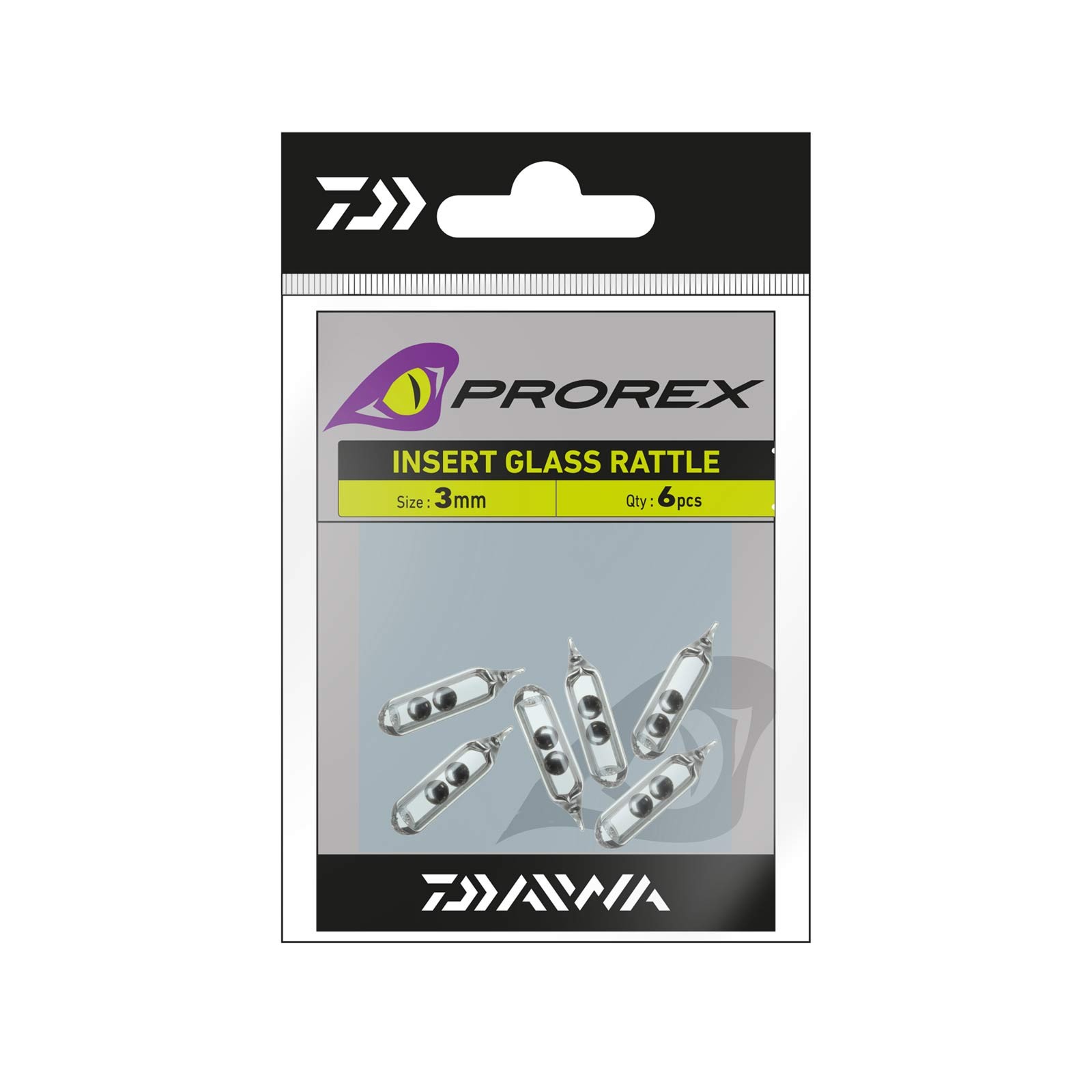 Daiwa Prorex Insert Glass Rattle Gummifische Systeme Verpackung