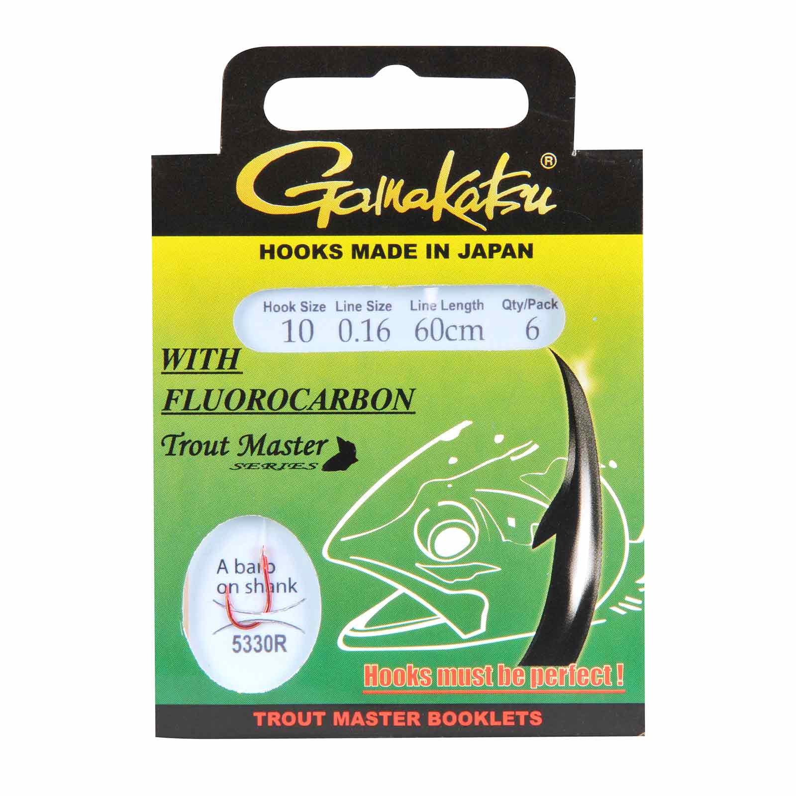 Gamakatsu Trout Master Fluorocarbon LS-5330 Forellenhaken mit Vorfach