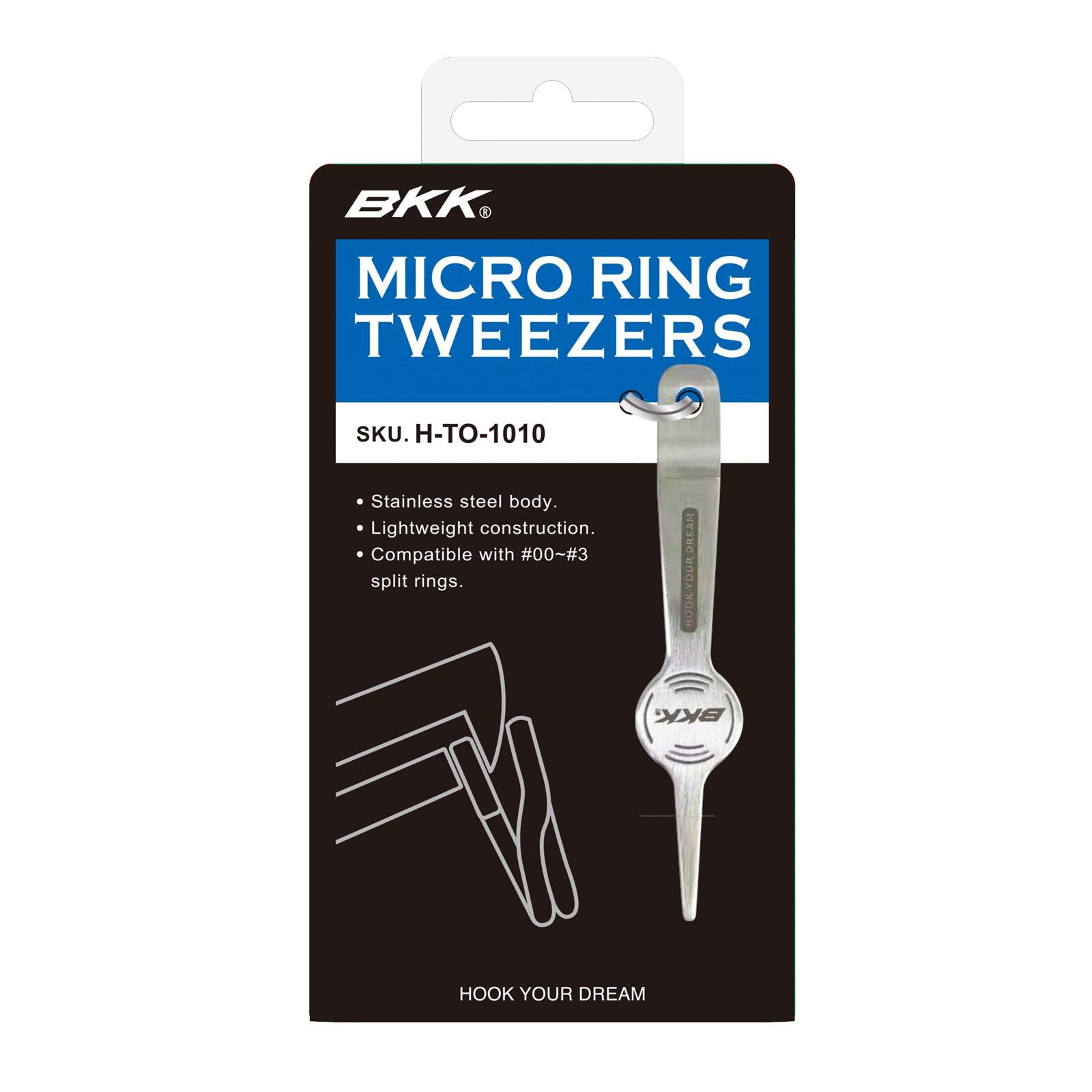 BKK Micro Ring Tweezers Splitring-Zange Packung