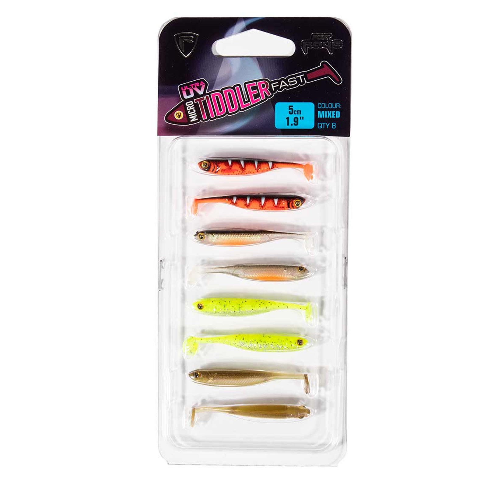 Fox Rage UV Micro Tiddler Fast 4cm x 8St. Gummifisch-Set