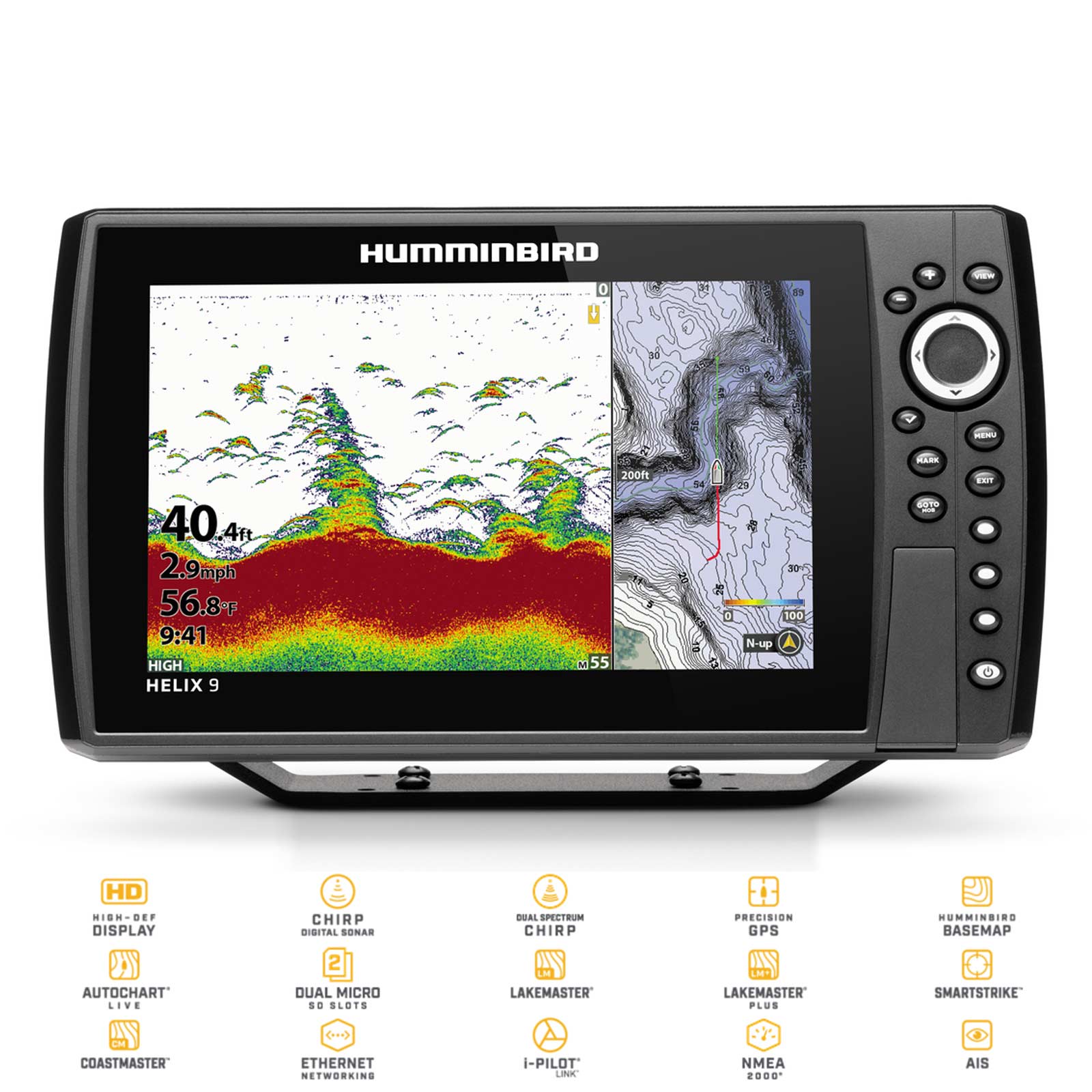 Humminbird Helix 9 CHIRP MEGA SI+ GPS G4N - Komplett mit Geber