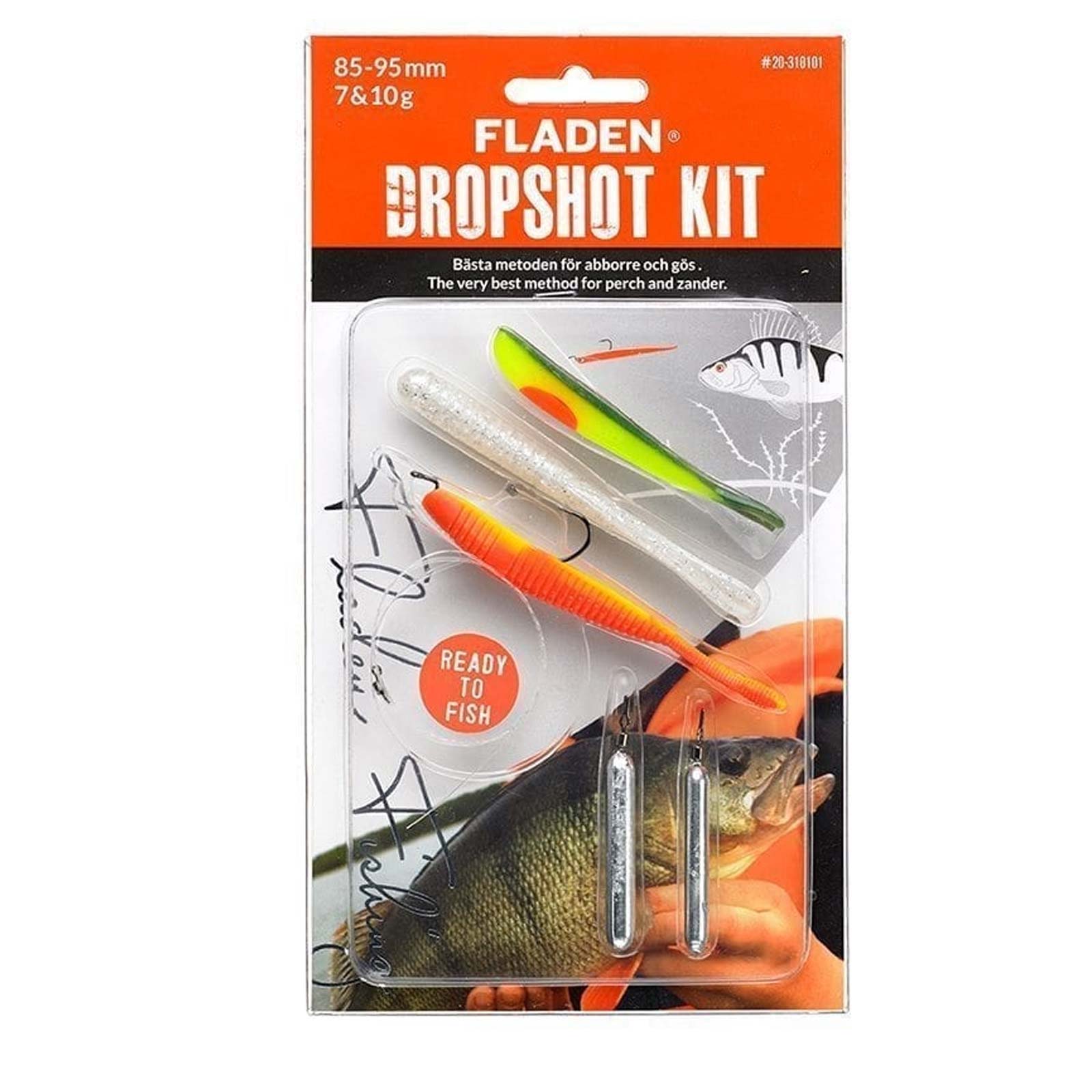 Fladen Dropshot Set 7 & 10g 8,5-9,5cm 6 Teile Angelset