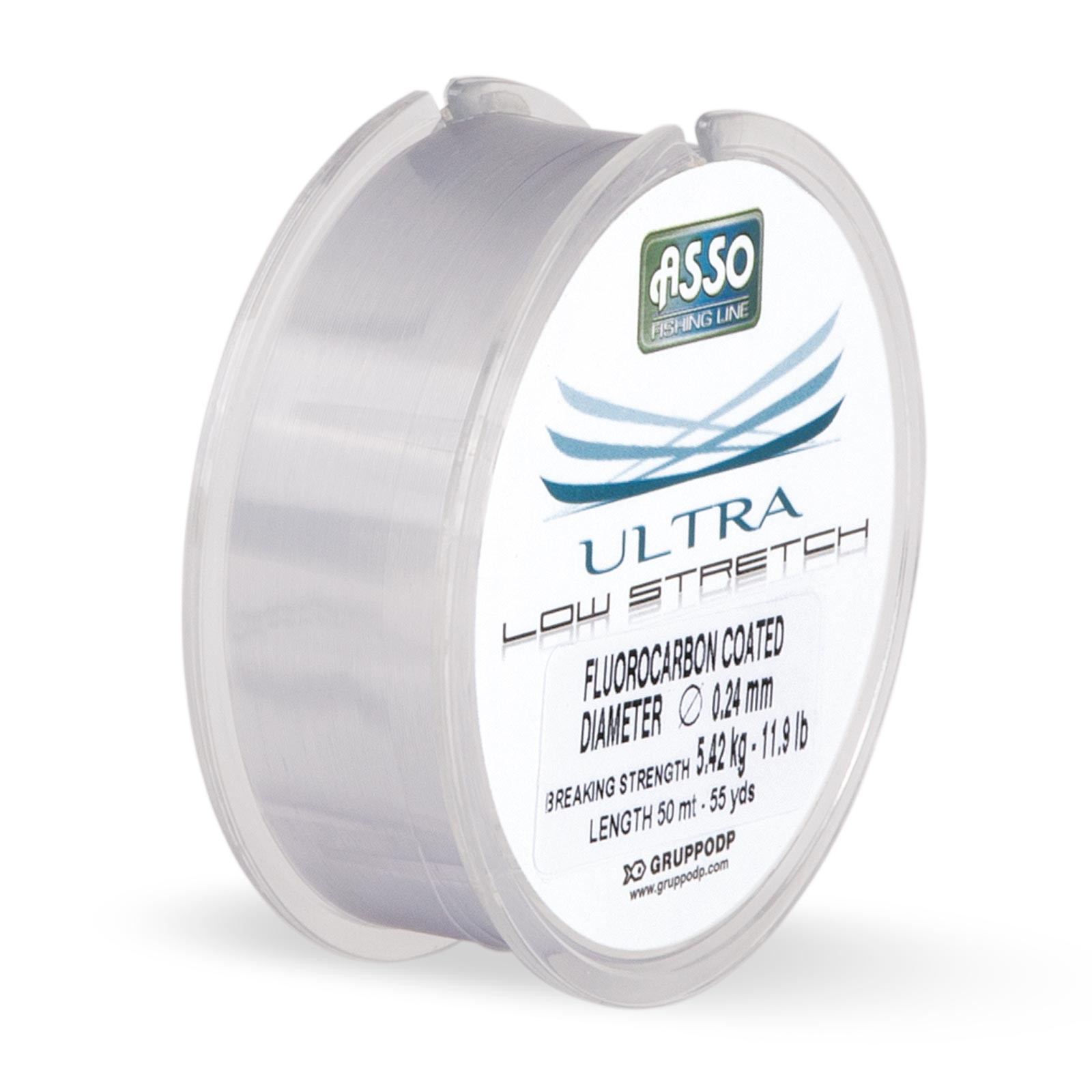 ASSO UltraLow Stretch Fluorocarbon Coated 50m Clear Vorfach