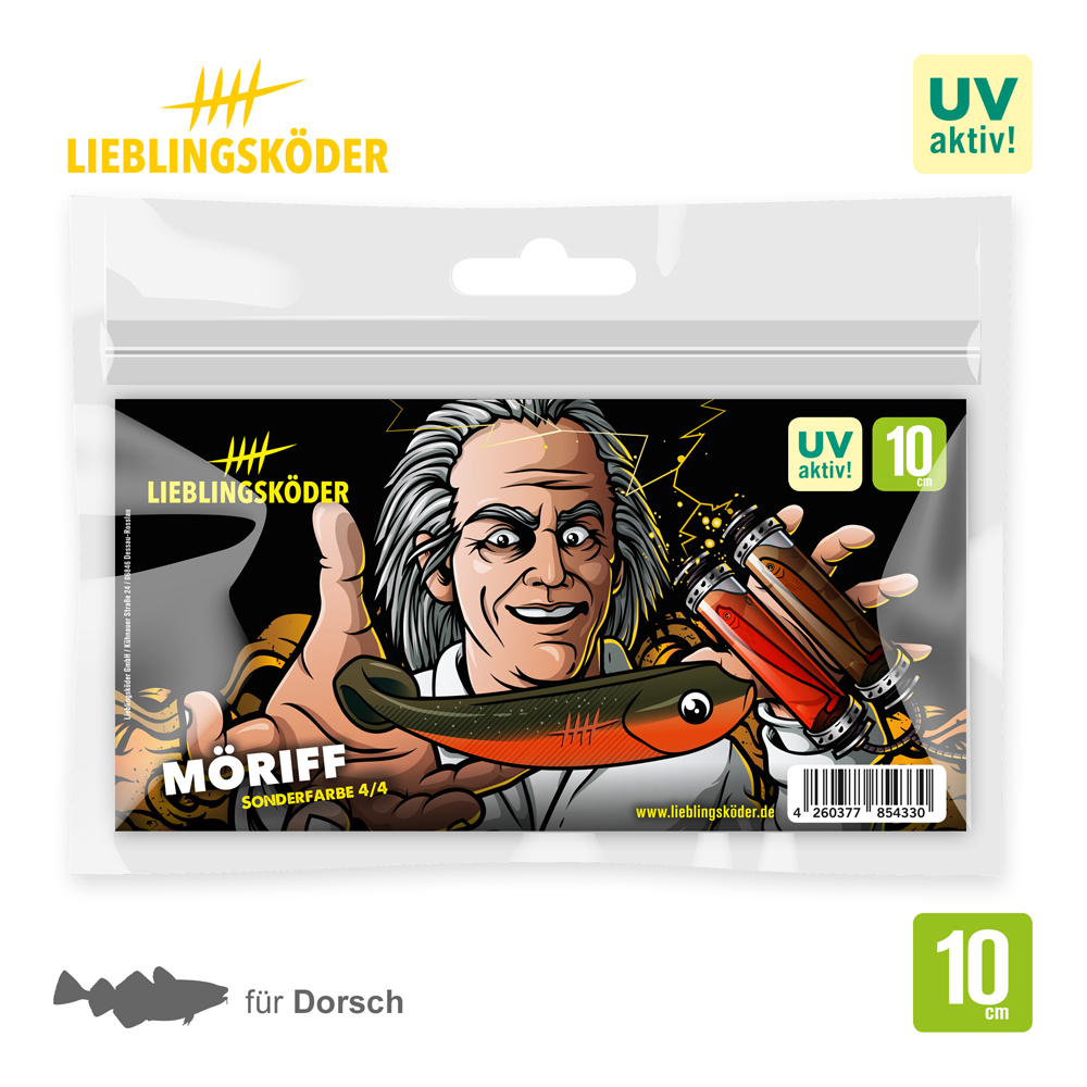 Lieblingsköder 10cm MöRiff Gummifisch Verpackung