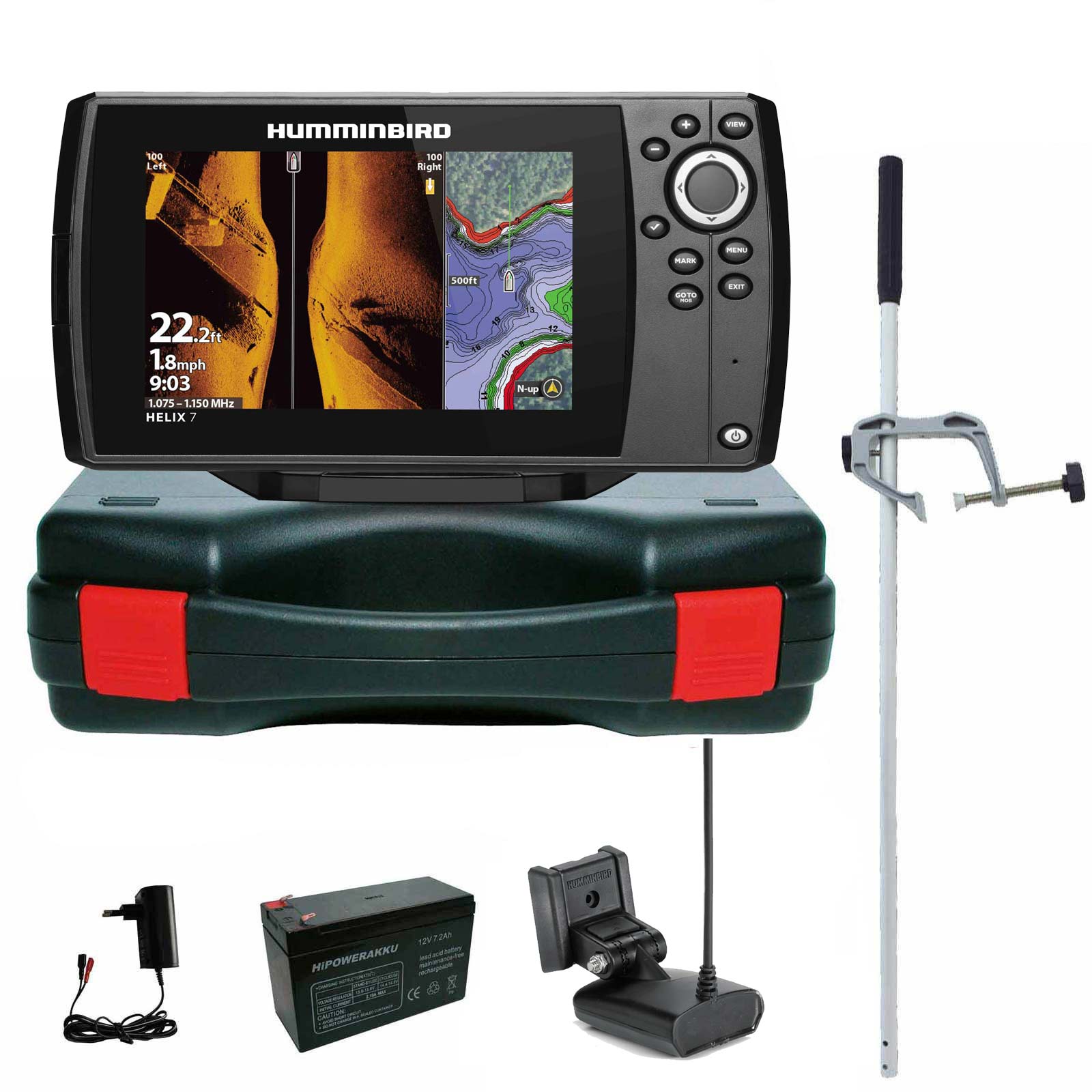 Humminbird Helix 7 Chirp GPS SI G4 Side Imaging GPS Kartenplotter Echolot Portabel Master - Komplett mit Geber