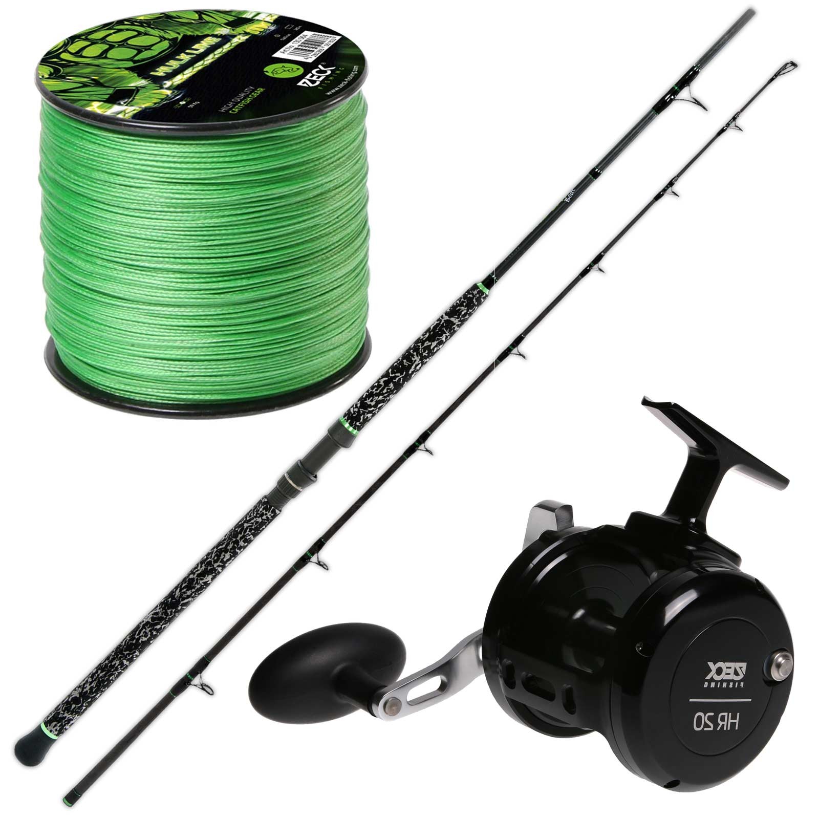 Zeck Wels Combo Pro Cat Boat - HR20 - Hulk Line Waller Angelset 7