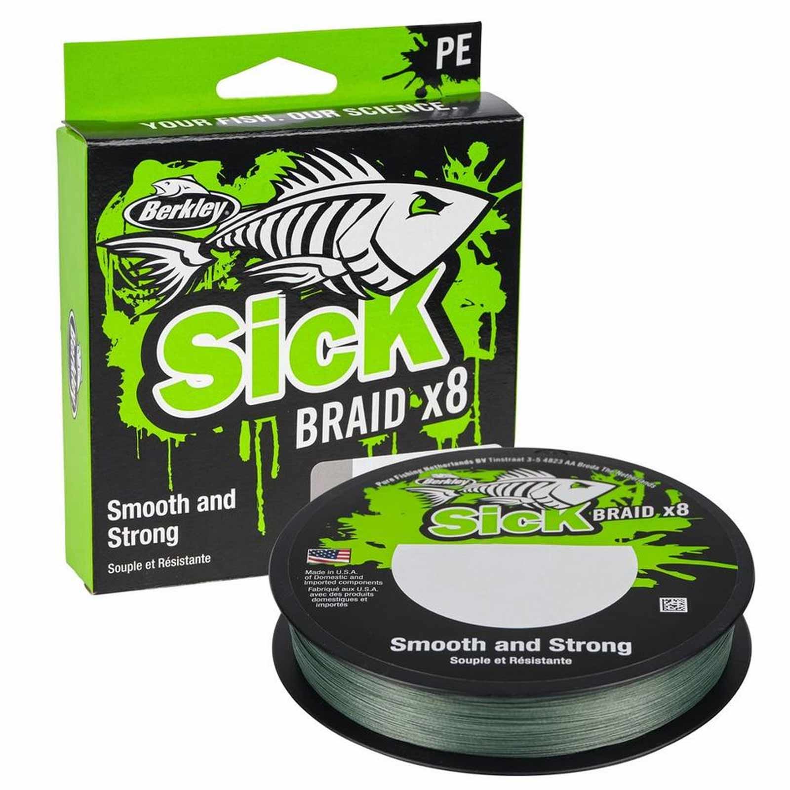 Berkley Sick Braid Moss Green Geflochtene Angelschnur Wunschlänge