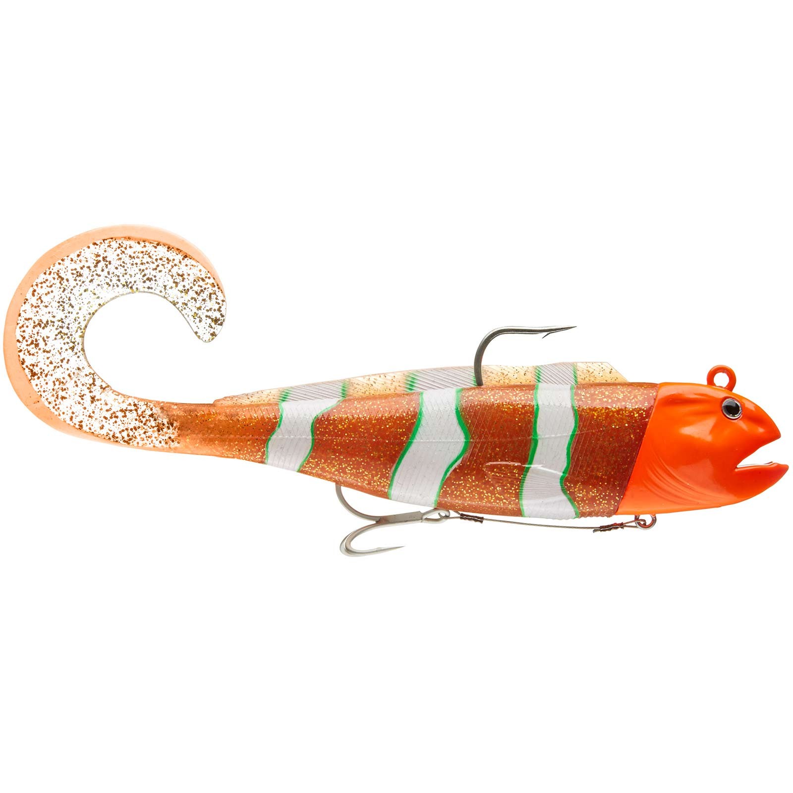 Daiwa Duckfin D-Wolf Curly 21cm 260g Orange Psycho Gummifisch Norwegenangeln