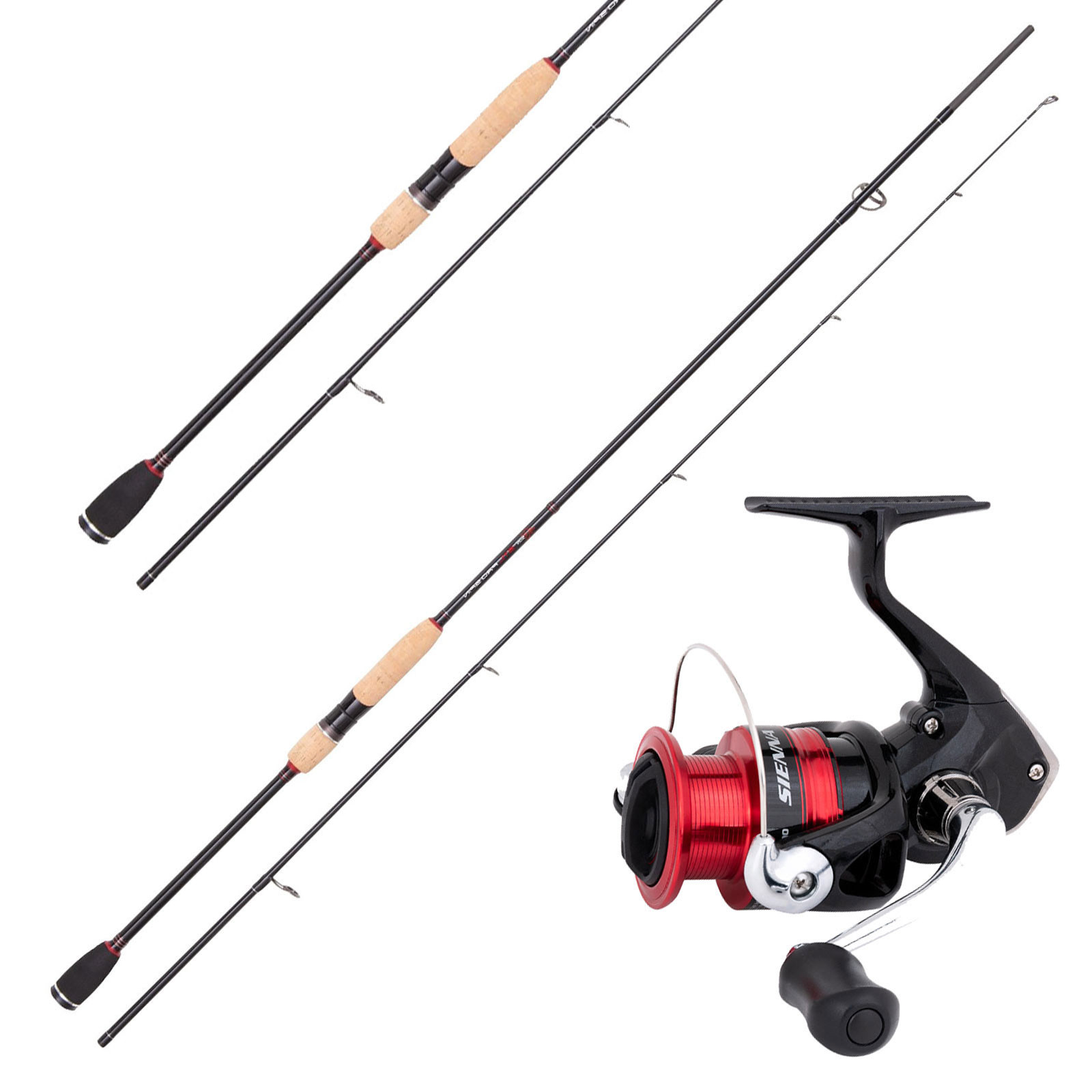 Shimano Rolle Sienna & Jackson Rute 2,55m 20-60g Raubfisch Angelset Combo