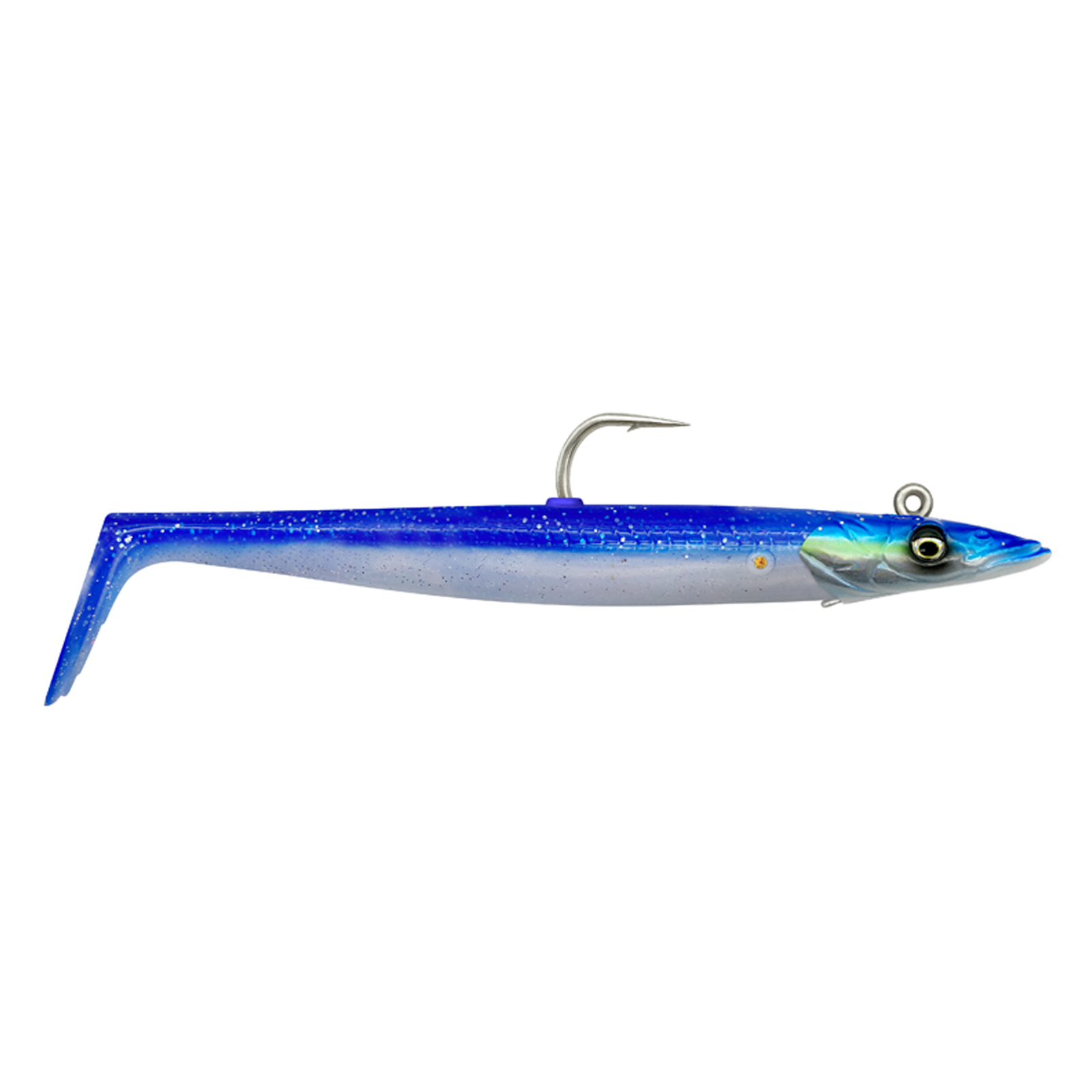 Savage Gear Sandeel V2 2+1 Teile Blue Pearl Silver Gummifisch montiert