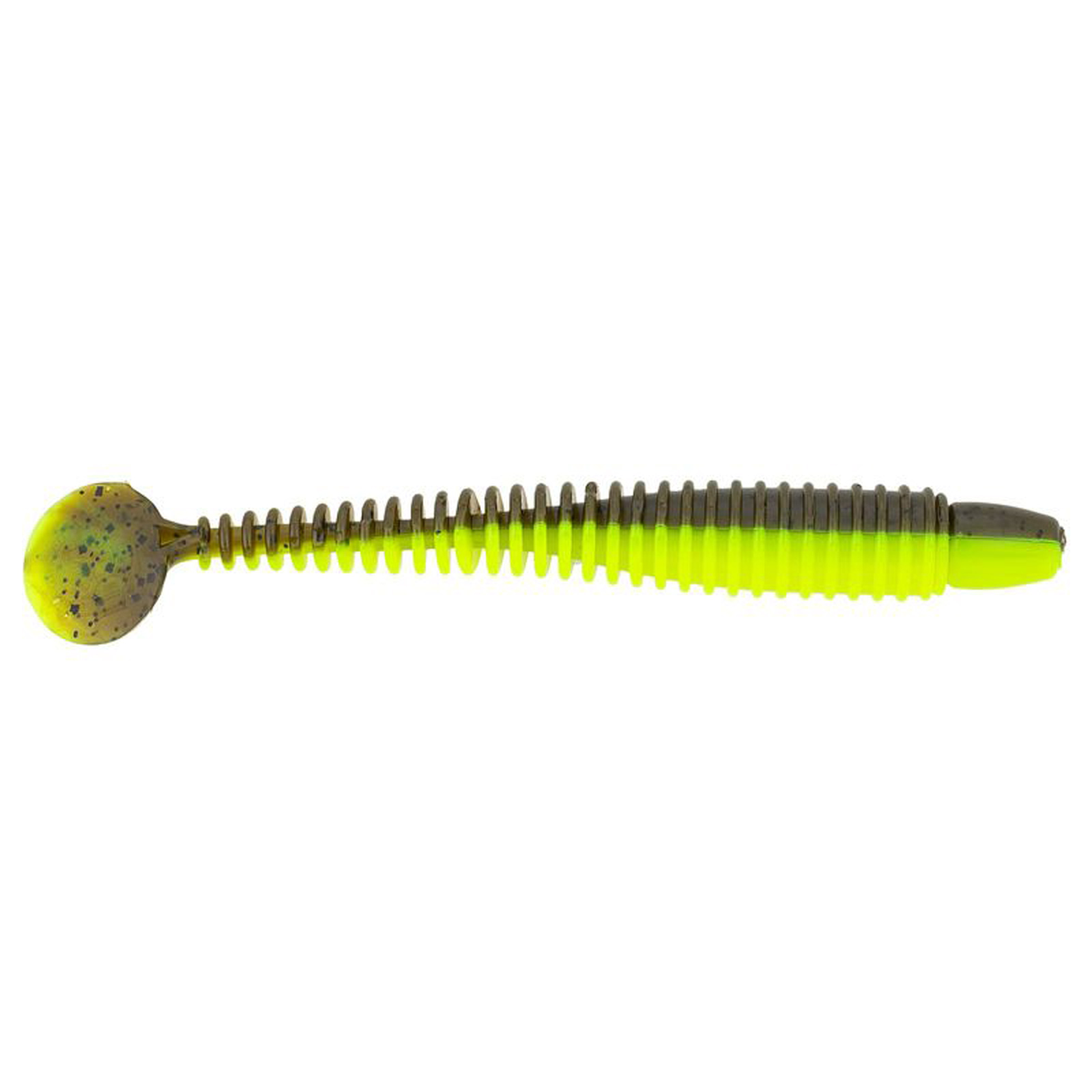 Lunker City  BA Edition  Swimming Ribster 9,5cm Green Pumpkin Chartreuse 9Stk. Gummifisch