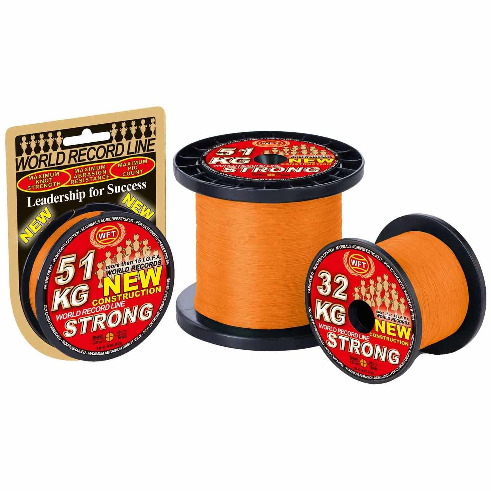 WFT KG Strong Orange Geflochtene Angelschnur