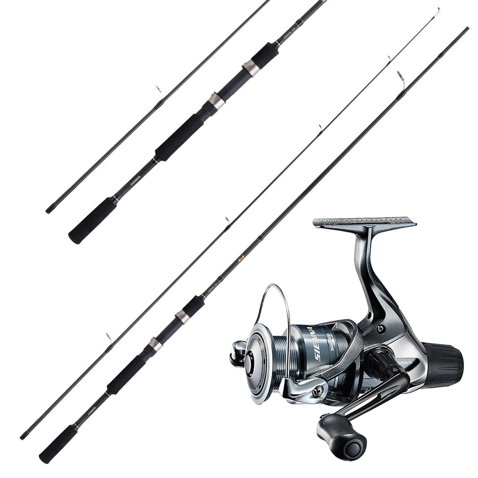 Shimano Rolle Sienna & Shimano Rute 2,70m 20-50g Hecht + Zander Combo Angelset