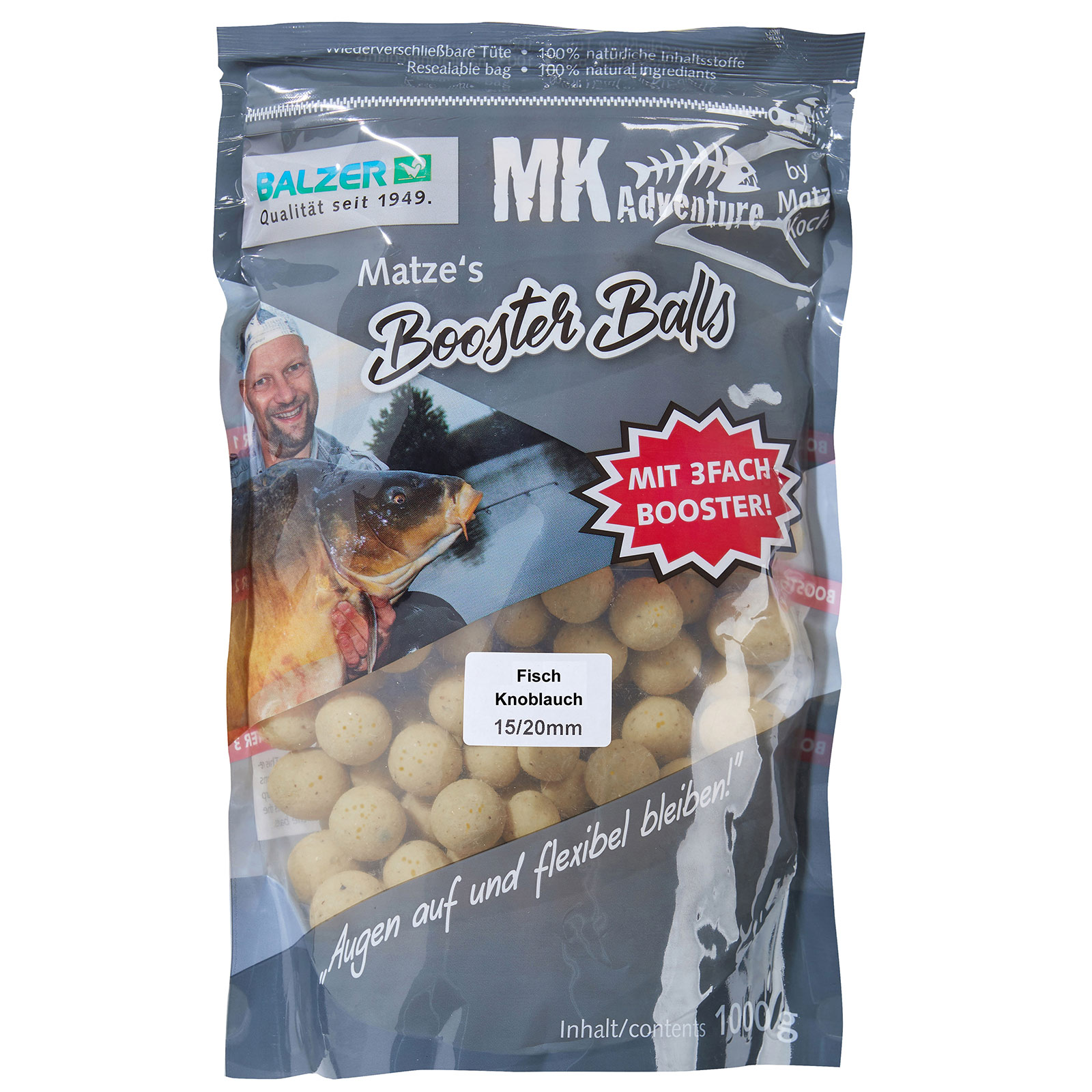 Balzer Matze Koch Booster Balls Stinktier Fisch/Knoblauch Boilies Weiß 1kg Special Edition Boilies