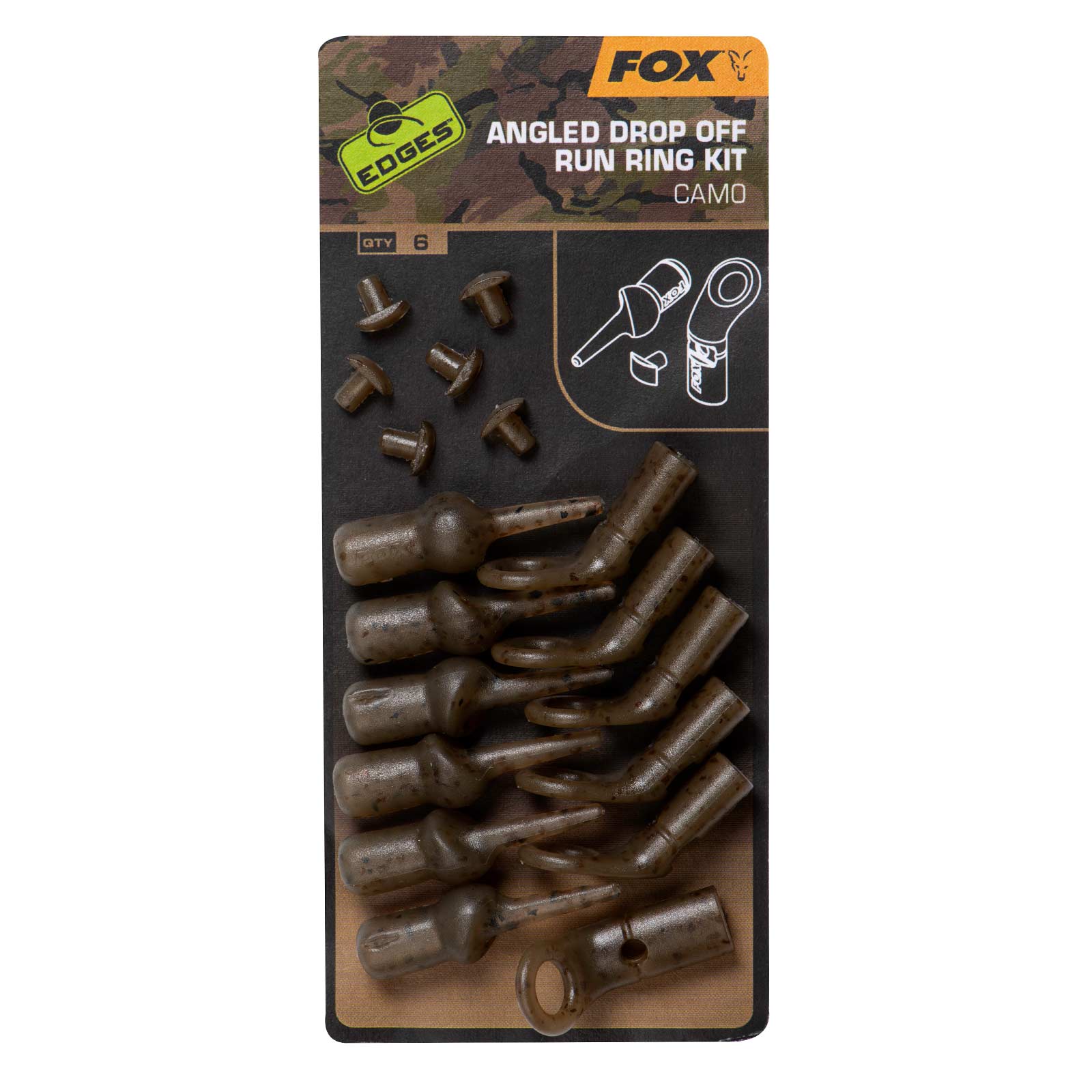 Fox Edges Camo Angled Drop Off Run Rig Kit Karpfenzubehör Set