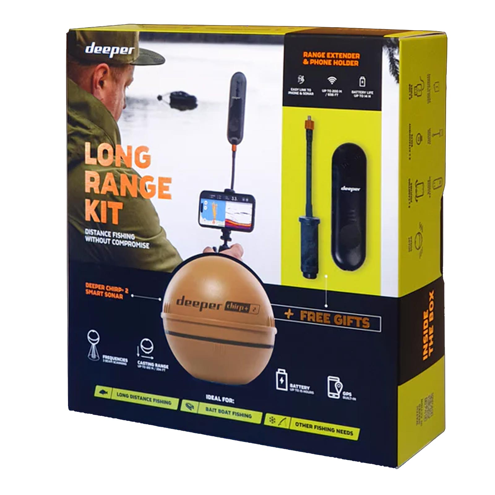 Deeper LONG RANGE KIT Echolot mit Zubehör