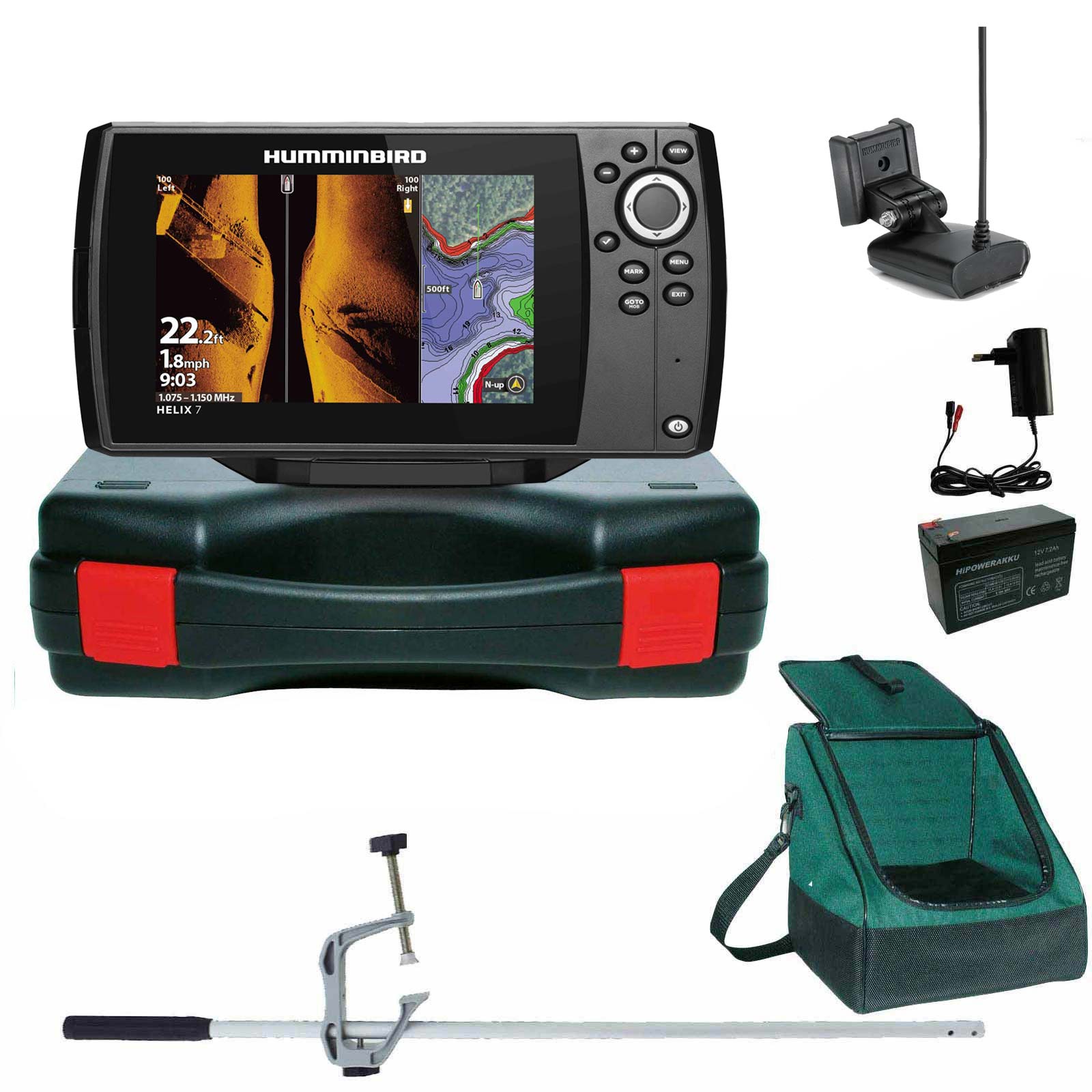 Humminbird Helix 7 Chirp GPS SI G4 Side Imaging GPS Kartenplotter Echolot Portabel Master Plus - Komplett mit Geber